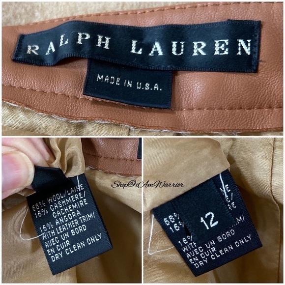 Ralph Lauren Black label Cashmere Blend Pencil Skirt with Leather Buckled Waist - Picture 12 of 13